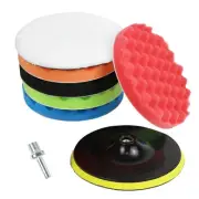 7PCS Buffing and Polishing Pad Kit, 7 Inch Foam Buffing Sponge Pads Kit with ...
