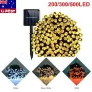 Solar String Lights Waterproof 100 200 500 Led Fairy Xmas Outdoor Garden Home AU