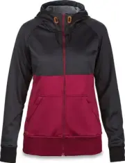 Dakine Women's Hazel Tech Full Zip Bonded Fleece Hoodie Medium Black / Rosewood