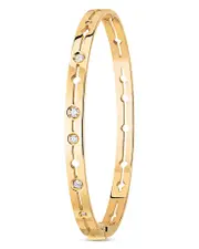 Dihn Van 18K Yellow Gold Pulse Diamond Bangle Bracelet
