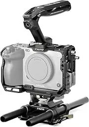 Tilta FX30 FX3 Cage Full Camera Cage Compatible with Sony FX3/FX30 V2 Basic Kit with Xeno Top Handle LWS Baseplate Adapter Aluminum Rod - Black TA-T16-A-B