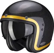 Scorpion Belfast Carbon Lofty Jet Helmet, carbon-yellow, Size XS for Men Carbon Yellow