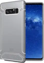 Galaxy Note 8 Case, Carbon Fiber TPU Bumper Shock Absorption Cover (Gray)