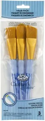 Crafter's Choice Golden Taklon Large Brush Value Pack 3/Pkg-