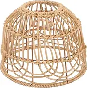 LIFKOME Vintage Decor Pendant Lampshade Rattan Woven Lamp Cover Light Bulb Cage Ceiling Light Shade Rattan Basket Lamp Cover for Home Kitchen Tea House Farmhouse Woven Lamp Shade