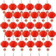 10 Inch Chinese Red Paper Lanterns, Perfect Decorations to add The Happiness and Peace Atmosphere for Wedding，Birthday Party， Restaurant and Business Ceremonies. (30)