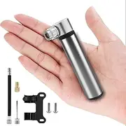 BAISEN Mini Bike Pump - Aluminum Bicycle Pump, 4.72" Hand Cycle Pump for Presta & Schrader Valves, Portable Bike Tyre Pump Fast Inflation Mini Air Pump - Small Bike Pump