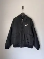 Raf Simons x Fred Perry Printed Flight Jacket - Size Large - Black - NEW