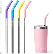 Snowfall Reusable Metal Straws with Silicone Tip for 10/12/14 oz Tumblers, Stainless Steel Straws for YETI,REDUCE,Simple Modern Small Tumbler （Set 2）