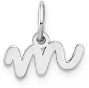 14K White Gold Lower Case Letter M Initial Charm XNA1307W/M