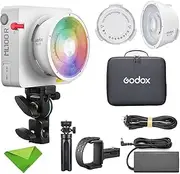 Godox ML100R Kit4 Full-Color LED Video Light CCT 1800K-10000K FX Mode 14 CRI ? 95 TLCI ? 95, for Daily Portrait Photography Outdoor Mobile Shooting, and Indoor Lighting