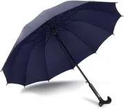 2-in-1 Cane Umbrella-Windproof Sunscreen UV-Proof Anti-Skid Umbrella, Ideal Father's Hiking Climbing, and Hanging Out on Rain,Blue