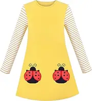 [Sunny Fashion] Girls Dress Long Sleeve Christmas Snowman Holiday Party Size 5-12 Years