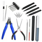 22 Pieces Metal DIY Model Tool Sets Metal Earth Model Kits, 2 Nose Pliers and