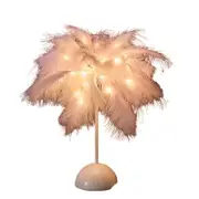 Feather Touch Table Lamp - Pink - Bedroom Interior Decor Light
