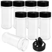 8 Pack 5.5oz Round Plastic Spice Jars Seasoning Containers with Shaker Lids
