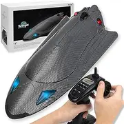 RC Jet Boat 40KPH, Fast Remote Control Speedboat for Adults Kids with Self-Righting, LED Light, Low Battery Alarm, Speed King Racing Boat for Salt Water, Lake, River, Fishing