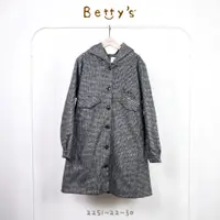 在飛比找蝦皮商城優惠-betty’s貝蒂思(25)細格紋刷毛連帽內鋪棉長版大衣(黑