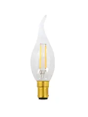 GE 4.8W Dimmable Clear Candle Tip SBC LED Globe in Warm White