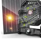 20000mAh Solar Camping Fan - Quiet, Rechargeable & Adjustable LED Lantern