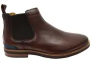 Mens Florsheim Eee Wide Leather Highland Chelsea Plain Toe Gore Boots - ModeShoe
