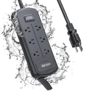 Weatherproof Power Strip 6 Outlets 3 USB Ports 6 FT Extension Cord