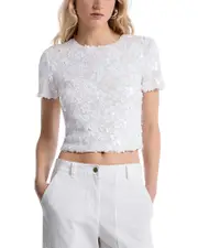 Michael Michael Kors Floral Sequin Crop Top