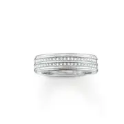40% SALE! - Genuine Thomas Sabo SS Double Row Ring TR1992C54 - RRP $449
