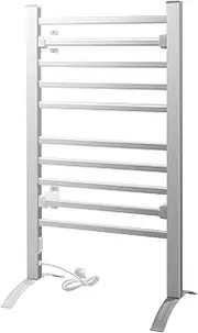 Electric Heated Towel Rail Rack 10 Bars Freestanding Clothes Dry Warmer