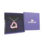 在飛比找遠傳friDay購物優惠-SWAROVSKI 粉色水晶愛心設計項鍊-附原廠禮盒