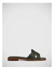 [Wittner] Docker Leather Slide in Olive Green