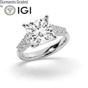 Princess Solitaire Labgrown Diamond Engagement Ring Platinum 5.70 Ct F VS1