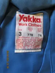 OVERALLS "YAKKA" X 1 PAIR ,SIZE 77R, BLUE ,ALL COTTON, NEW OLD STOCK,AUST MADE.