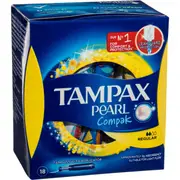 Tampax Pearl Compak Tampons Regular Leakguard Protection 18 pack