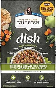 Rachael Ray Nutrish Dish Premium Dry Dog Food, Chicken & Brown Rice Recipe with Veggies & Fruit, 23 Pounds