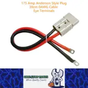 1 x 175amp Anderson Style Plug With 30cm 0AWG Cable with Eye Terminals 175 Amp