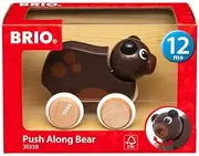 BRIO 30338 Lustiger Schiebebär - Süßer tierischer Begleiter in klassischer BRIO-Optik - Empfohlen ab 12 Monaten
