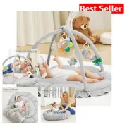 Thick and Large Baby Play Mat: 5-in-1 Tummy Time Gym with Sensory Features