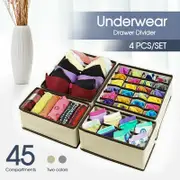 Ozoffer Foldable Storage Drawer Organizer Bra Underwear Closet Divider Kit