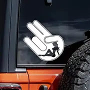 Ten Four Distributions Decal Vinyl Stickers - Cars Vans Trucks Walls Laptop Doors Windows Skateboard Tablet Girl Middle Finger Decal White
