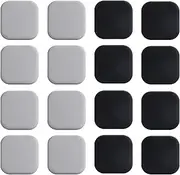 16 pcs Door retaining Wall Silicone Protector with Strong self-Adhesive Backing, Sound Insulation and Shock Absorbing Door Handle Wall Protector for Home and Office use (Black+Grey)