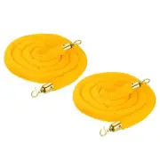 8 Feet Yellow Velvet Stanchion Rope, 2 Pack Crowd Control Barrier Rope, Golden