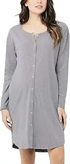 [Ripe] Maternity Women's Blake Button Up Nightie, Gunship/ White, S