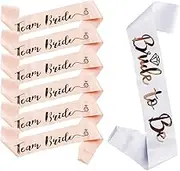 Bride To Be Sash, 7Pcs Hen Party Supplies Bachelorette Party Decorations Kit, 1White Bride To Be Sash & 6Team Bride, Veil Bridal Shower Supplies for Hen Party Engagement Party