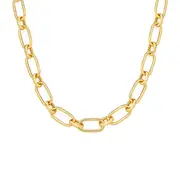 9ct Gold 45cm Polished & Diamond-cut Oval 1+1 Link Chain
