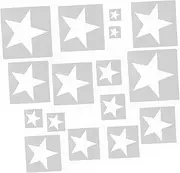 16 Pcs Star Stencil Plastic Star Template Stencils Decorative Painting Stencils for Flag DIY Drawing Painting Craft Projects