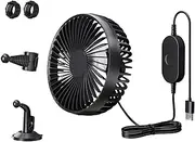 USB Fan For Car, Rear Seat Powerful Car Cooling Fan, Powerful Air Cooler With Suction Cup, Versatile Vehicle Components & Accessories 3 Speeds USB Rechargeable Air Circulator For Auto Home