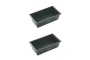 2x Mastercraft 15x9cm Heavy Base Non-Stick Box Sided Loaf Bread Pan Baking Black
