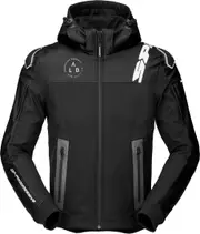 Spidi Warrior Motorcycle Hoodie, black-white, Size S for Men Black White