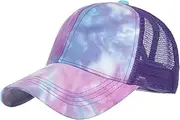 [YMXWAN] Men's Beret Ponytail Hole Mesh Cap Baseball Cap Duck Tongue Hat Sun Hat Sunshade Hat, 3, One Size